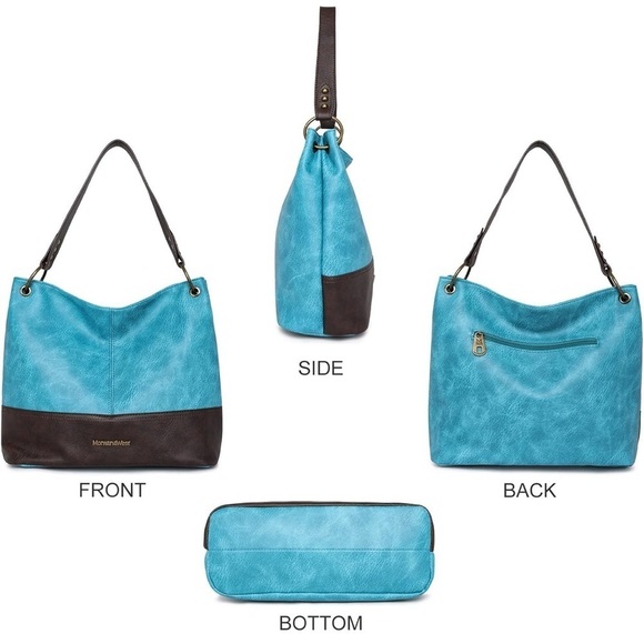 Montana West Women's Turquoise Hobo Shoulder Handbag -New In Original Packaging - Picture 4 of 10